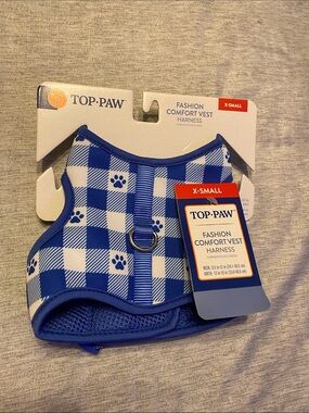 Top-Paw Fashion Comfort Vest Harness Size XS Blue and White NEW